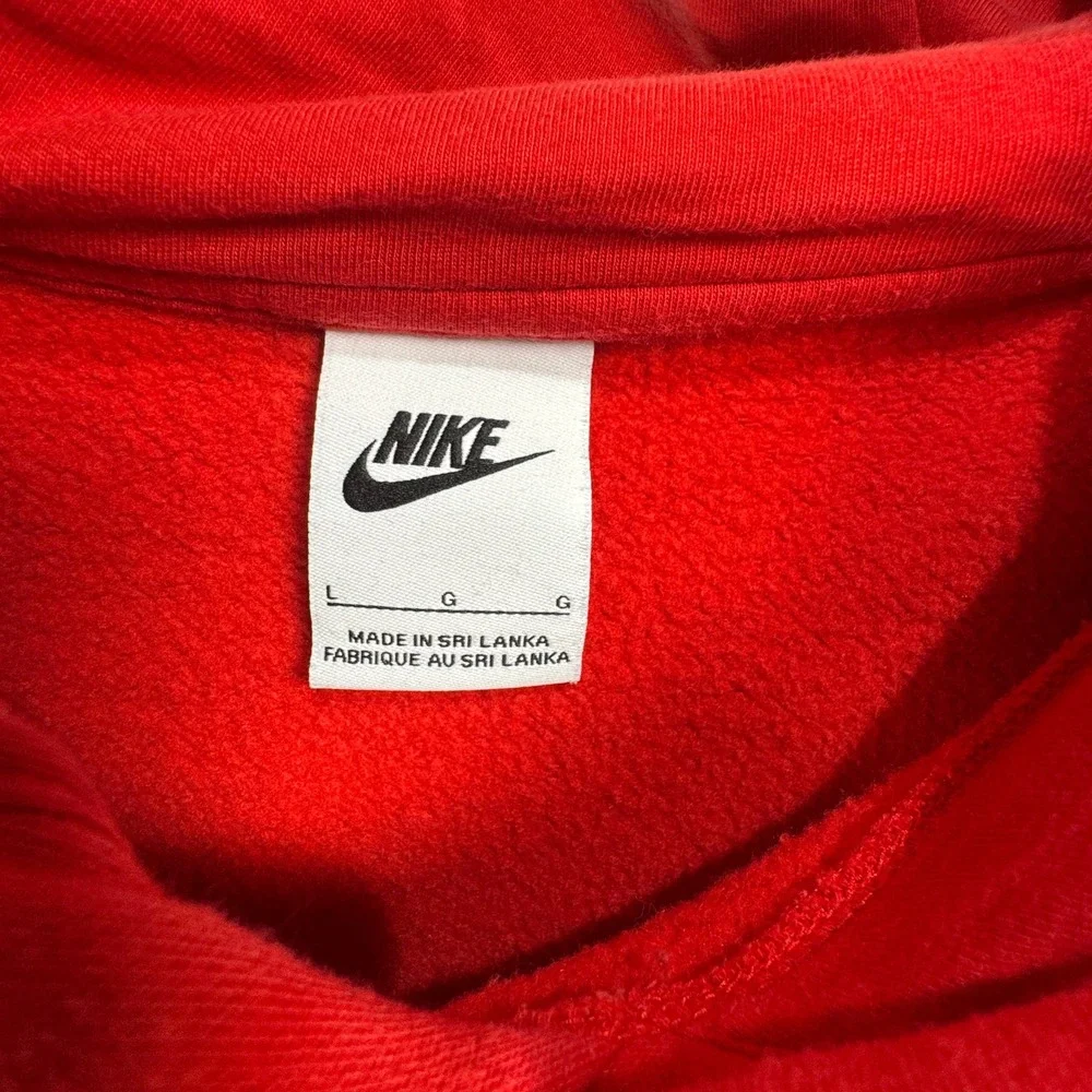 Nike Sportswear Club Fleece Hoodie Mens L University Red Pullover Sweatshirt